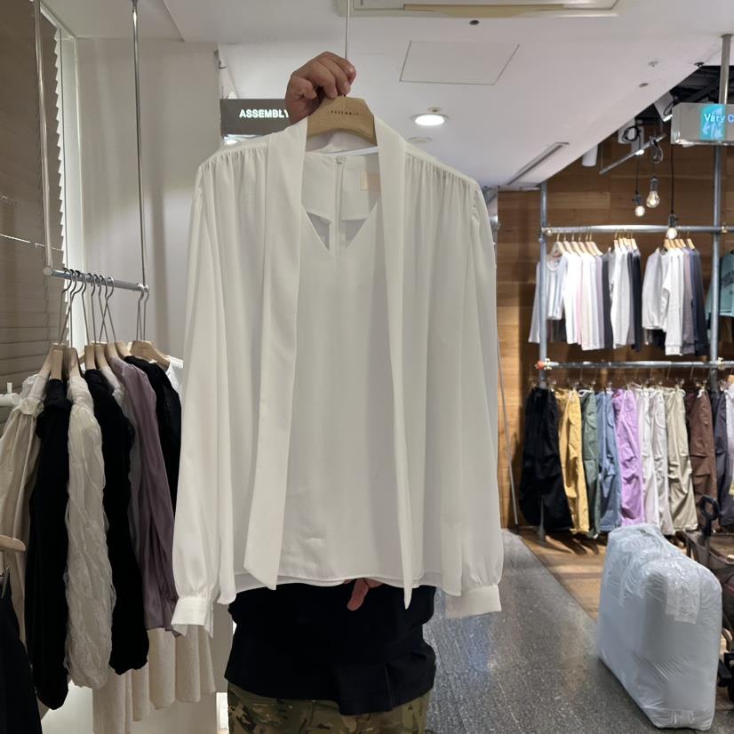 ASSEMBLY韓國直郵東大門實拍女裝新品休閑襯衫蕾絲衫含圍巾ASSEMBLY襯衫/蕾絲衫