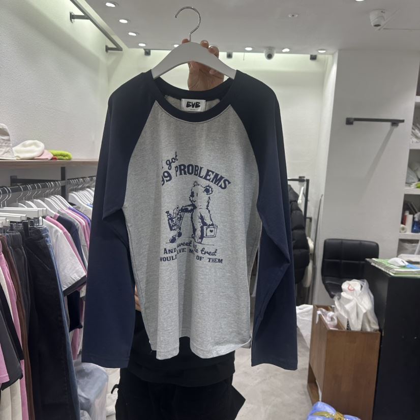 EVE韓國直郵東大門代購女裝新品真品25春季人氣時尚長袖T恤EVE長袖T恤