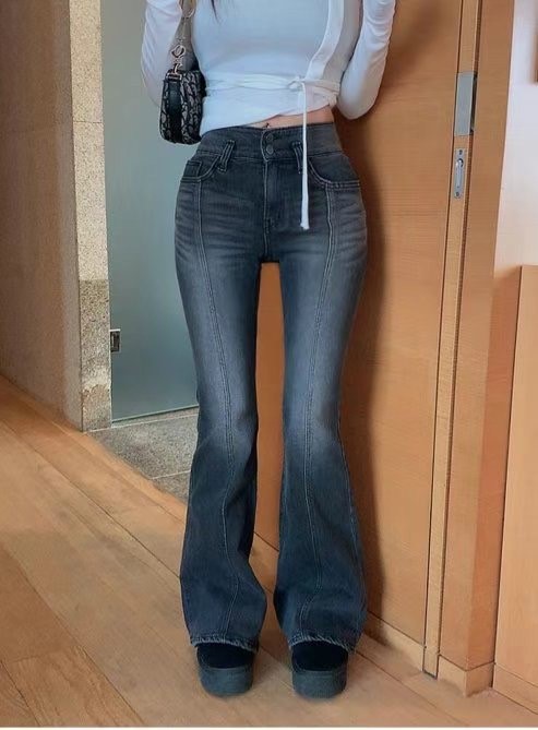 WIZ2韓國直郵東大門代購女裝新品真品職業休閑推薦25春季牛仔褲WIZ2牛仔褲