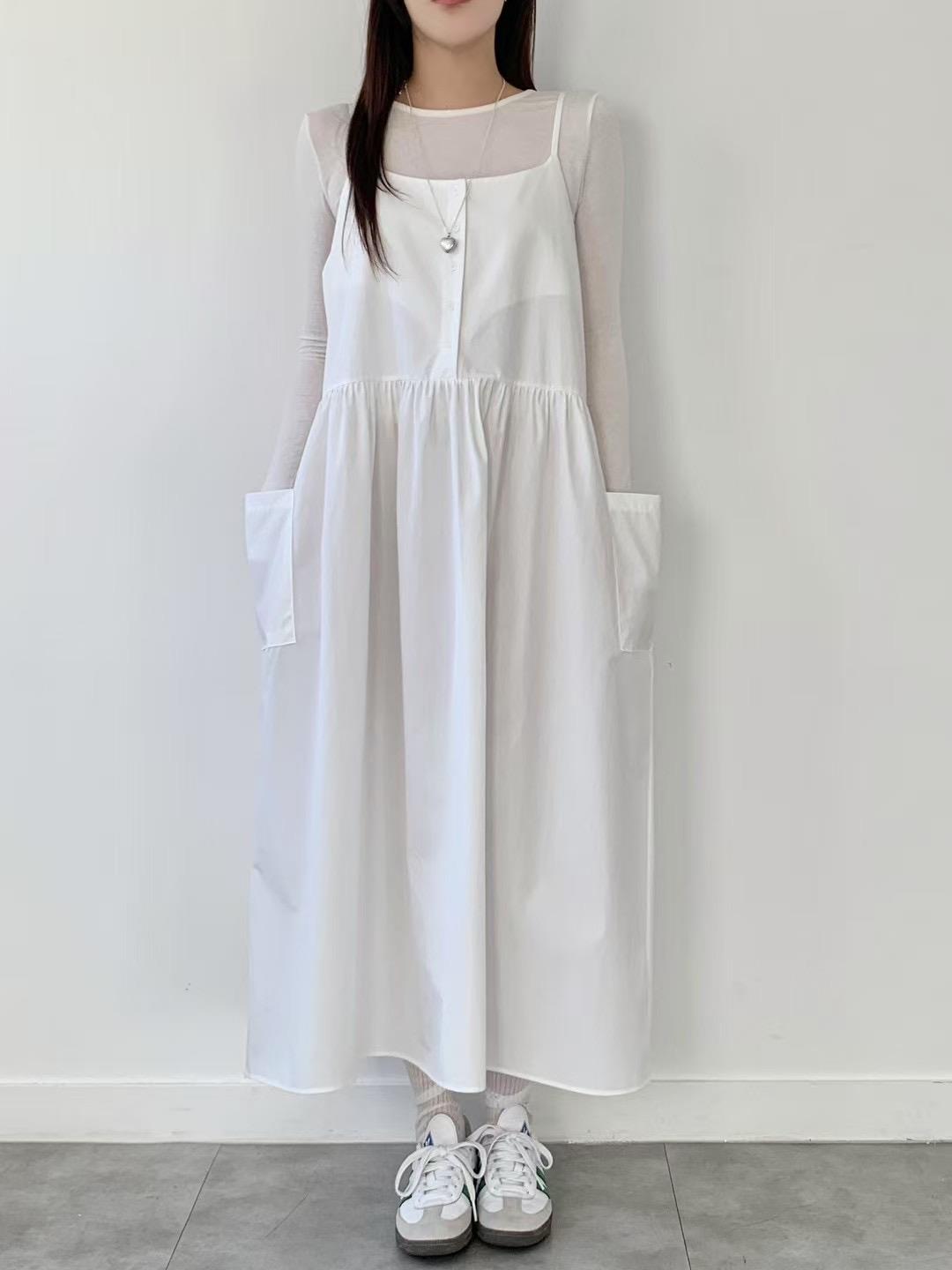 BRAND MARKET-브랜드마켓-T直郵韓國代購女裝新品25春夏連衣裙口袋BRAND MARKET-OT連衣裙