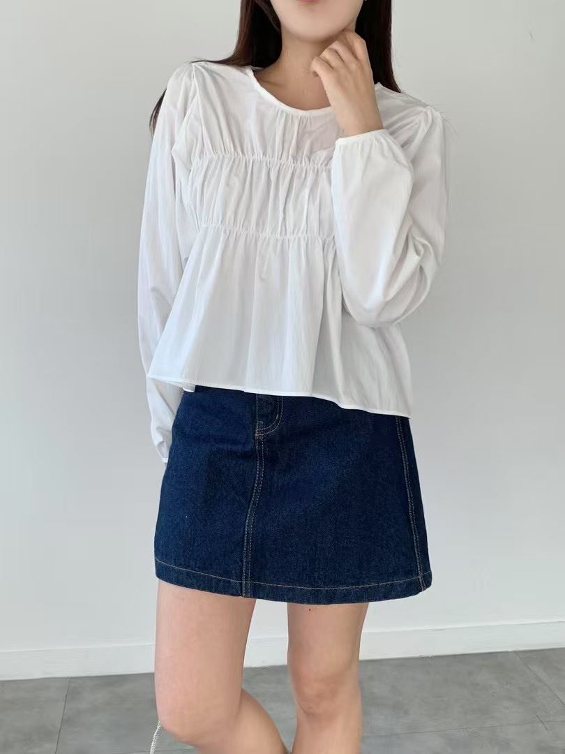 BRAND MARKET-브랜드마켓-T韓國直郵女裝新品休閑襯衫蕾絲衫褶皺BRAND MARKET-OT襯衫/蕾絲衫