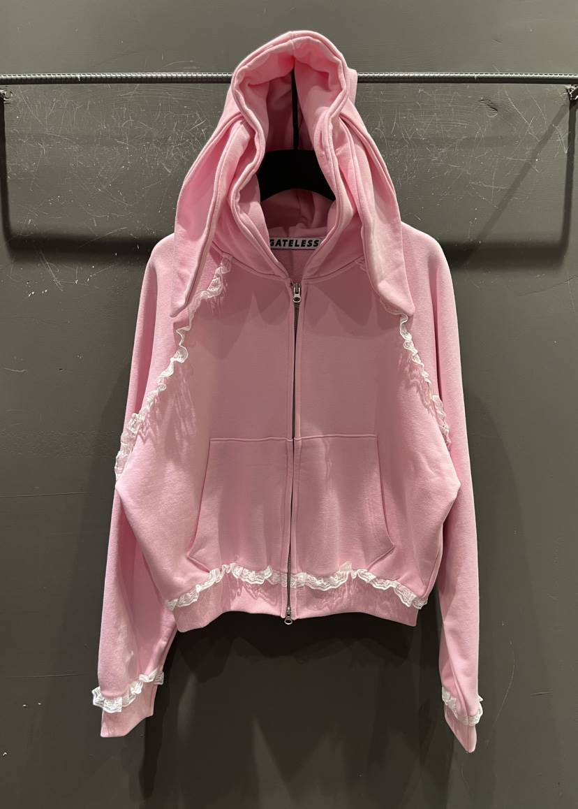 GATELESS韓國直郵東大門代購女裝新品推薦夾克兔子拉鏈連帽GATELESS夾克