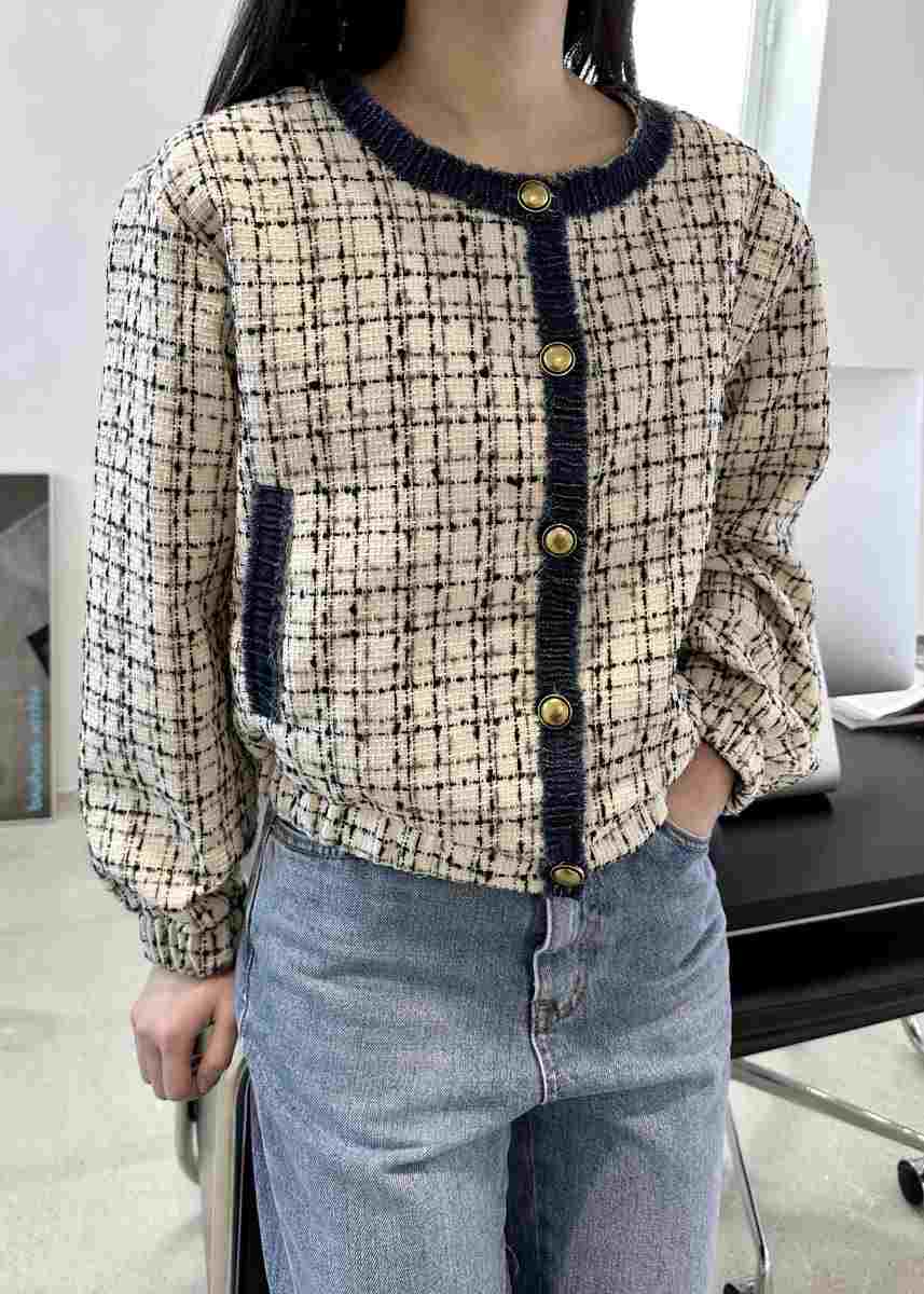 CLASSY-O韓國代購女士新品休閑25春夏人氣推薦職業夾克粗花呢CLASSY-O夾克