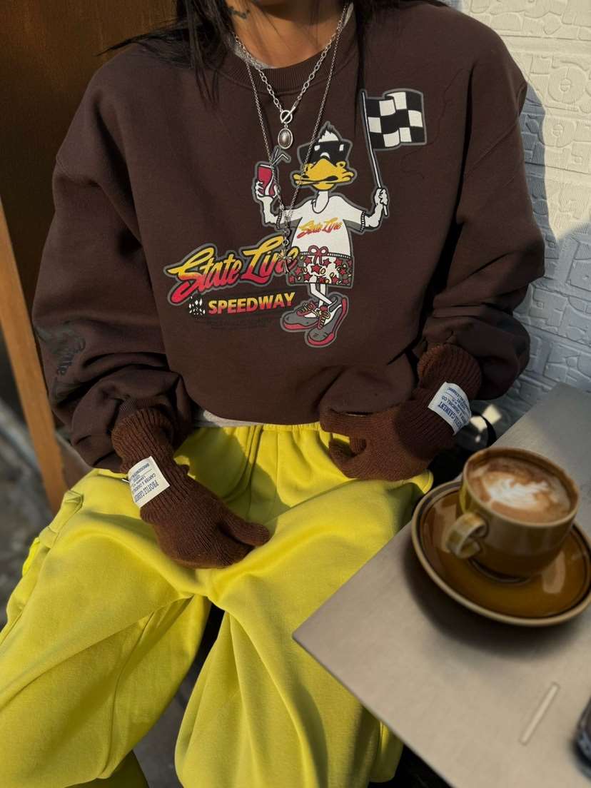 ABBEYLEE直郵韓國代購女裝新款25春夏真品職業休閑衛衣格紋ABBEYLEE衛衣