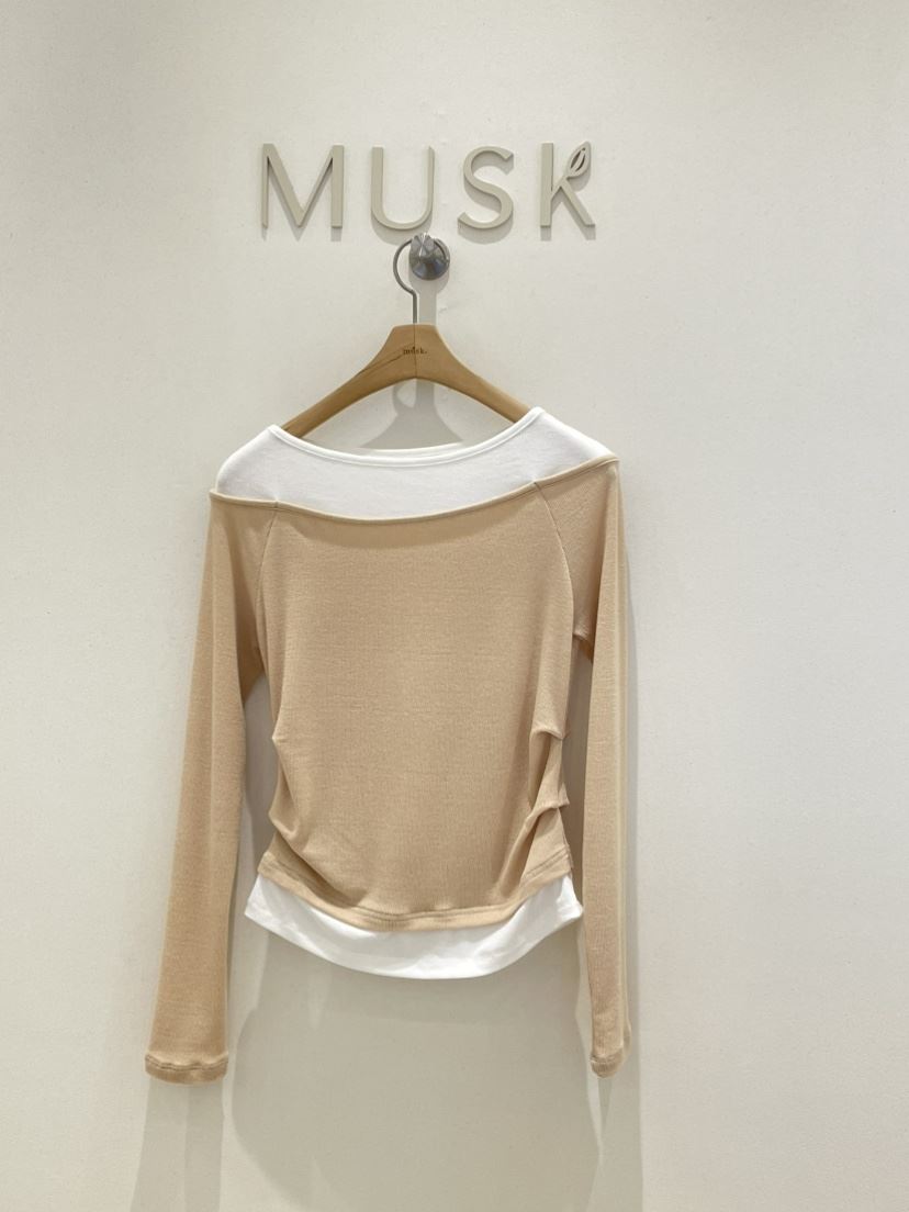 MUSK韓國直郵東大門代購女裝新款休閑推薦真品時尚熱賣長袖T恤MUSK長袖T恤