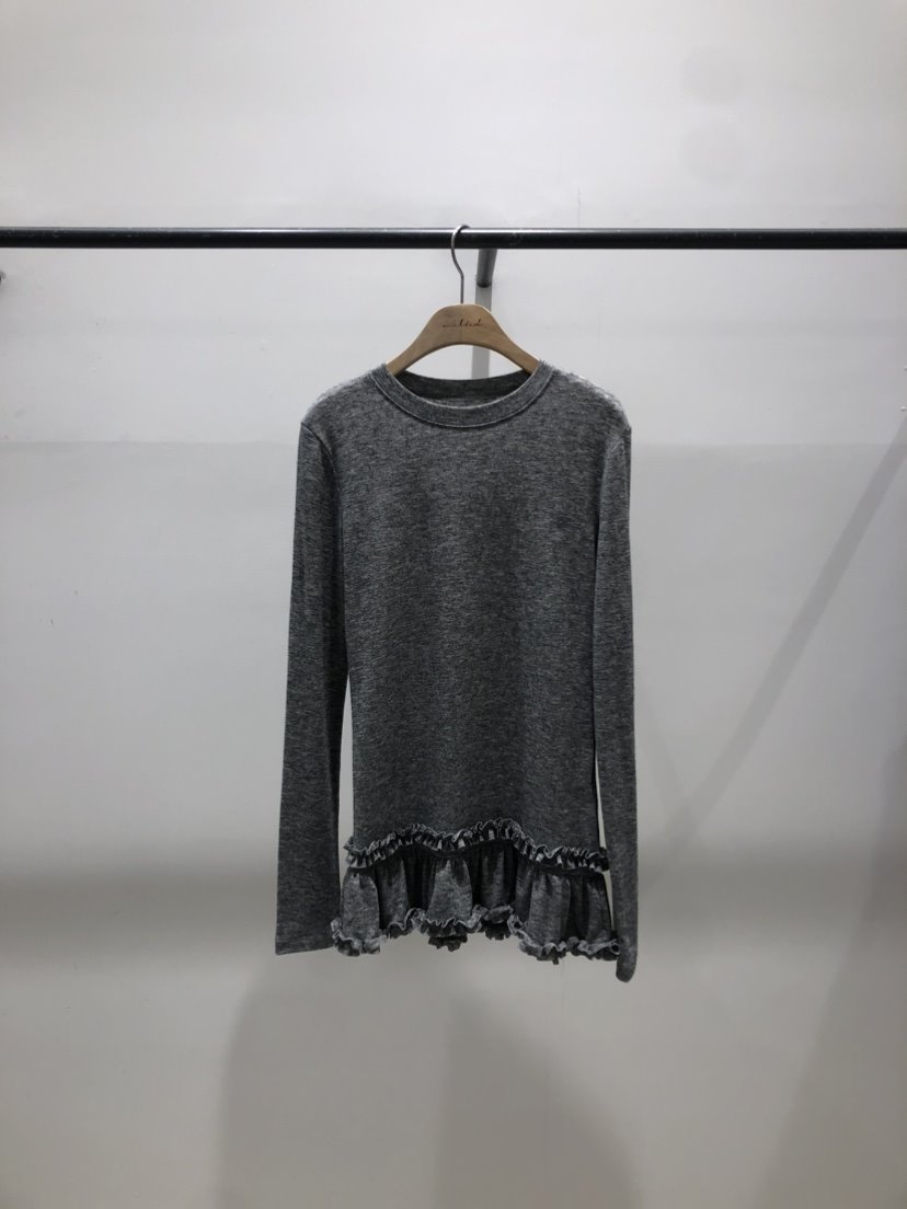 MELTED-P直郵韓國代購女裝新品25春夏推薦職業長袖T恤荷葉邊MELTED-P長袖T恤