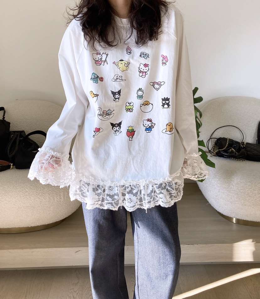 HANNA-A韓國直郵女裝新款25春夏人氣時尚休閑熱賣職業長袖T恤HANNA長袖T恤