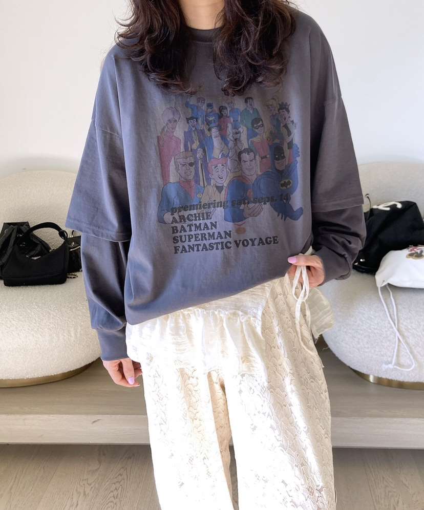 HANNA-A韓國直郵女裝新款時尚熱賣休閑職業25春夏真品長袖T恤HANNA長袖T恤