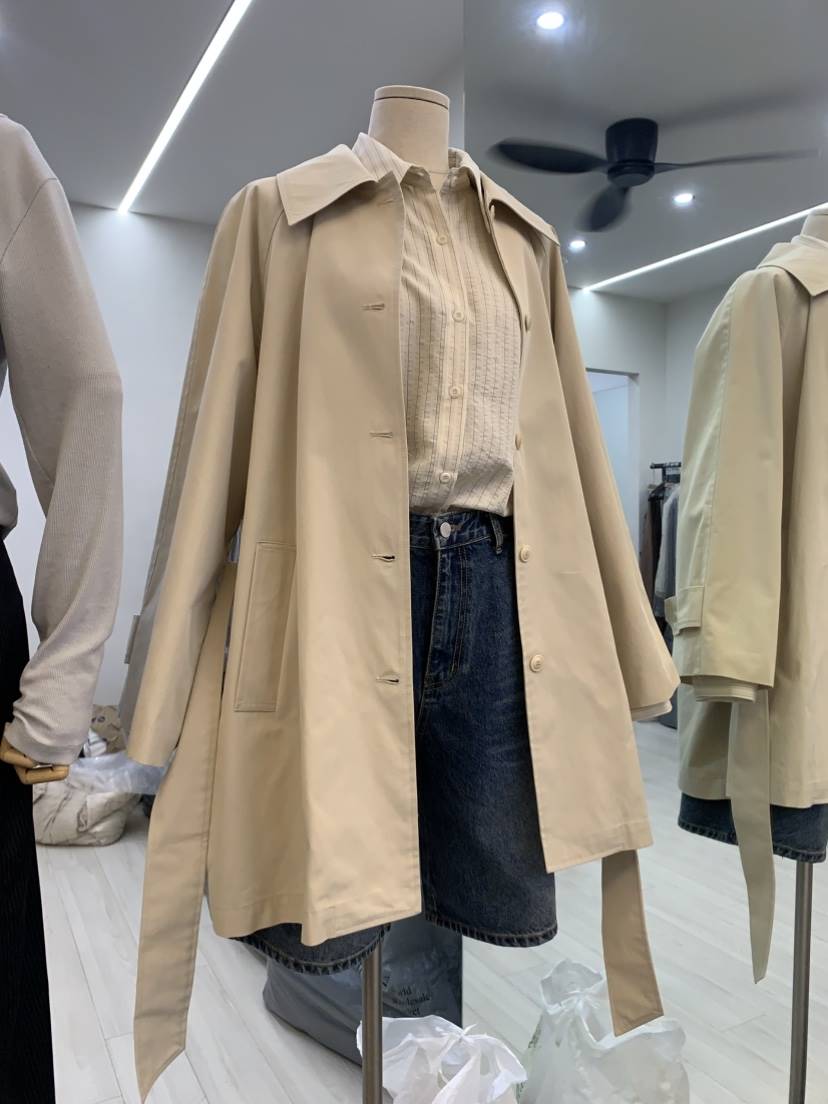 CEDARWOOD韓國直郵東大門代購女裝新品人氣中長款大衣含腰帶CEDARWOOD中長款大衣
