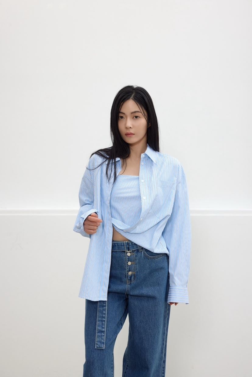 LE-PPL韓國直郵東大門實拍女裝新款休閑熱賣25春夏襯衫蕾絲衫LE-PPL襯衫/蕾絲衫