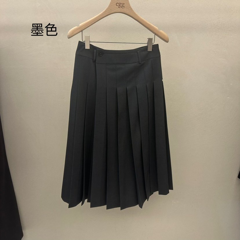 EGG東大門代購女裝新品職業休閑時尚推薦25春夏半身裙中短裙褶皺EGG-訂貨周期長半身裙/中短裙