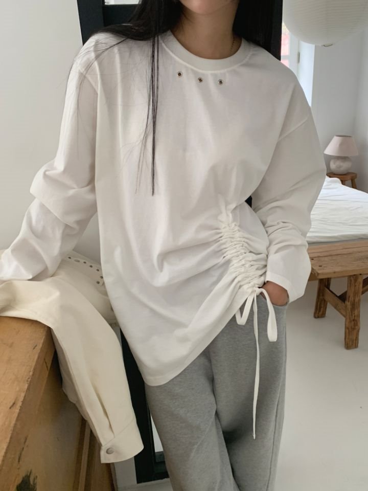 4LEAF直郵韓國代購女裝新品職業人氣休閑推薦25春夏長袖T恤4LEAF長袖T恤