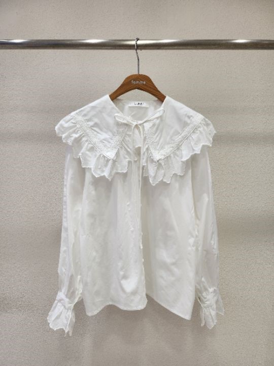 FEMME韓國直郵女裝新品25春夏推薦時尚休閑職業熱賣襯衫蕾絲衫FEMME襯衫/蕾絲衫