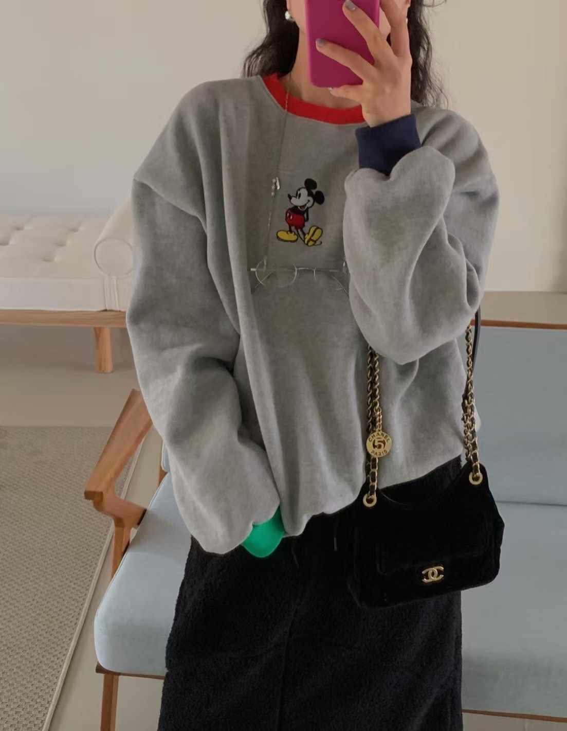 L V C韓國直郵女裝新品25春夏休閑真品人氣推薦衛衣刺繡拉絨L_V_C衛衣