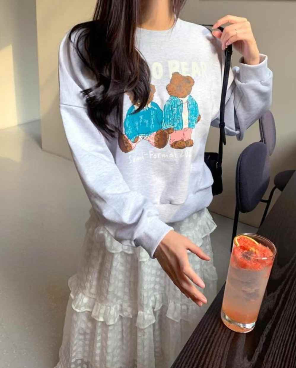 L V C韓國直郵女裝新款職業推薦休閑25春夏時尚人氣熱賣衛衣L_V_C衛衣