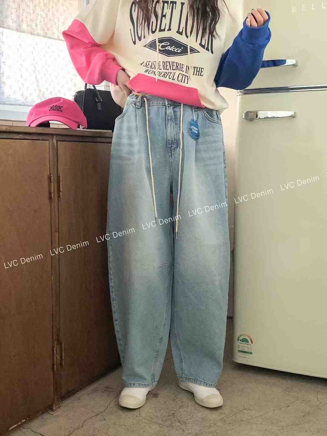 L V C韓國代購女士新款25春夏熱賣時尚休閑真品推薦牛仔褲L_V_C牛仔褲
