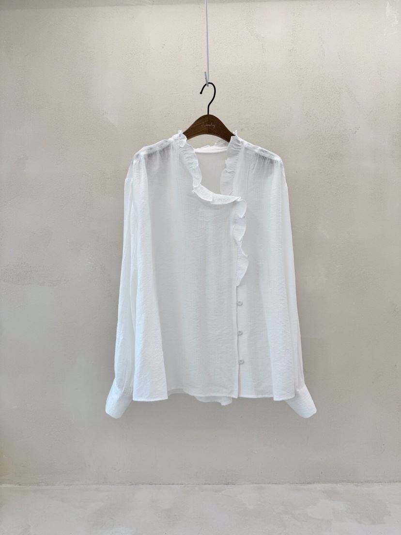 LAUNDRY韓國直郵女裝新款25春夏休閑職業推薦襯衫蕾絲衫荷葉邊LAUNDRY襯衫/蕾絲衫