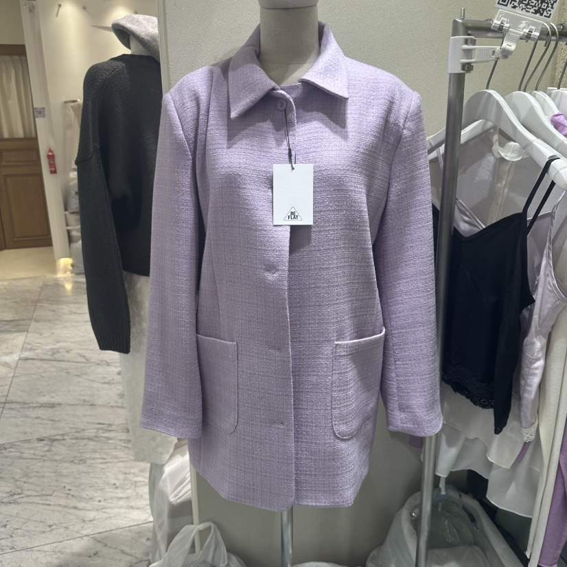 REFLAT東大門代購女士新品時尚休閑25春夏推薦熱賣夾克粗花呢REFLAT夾克