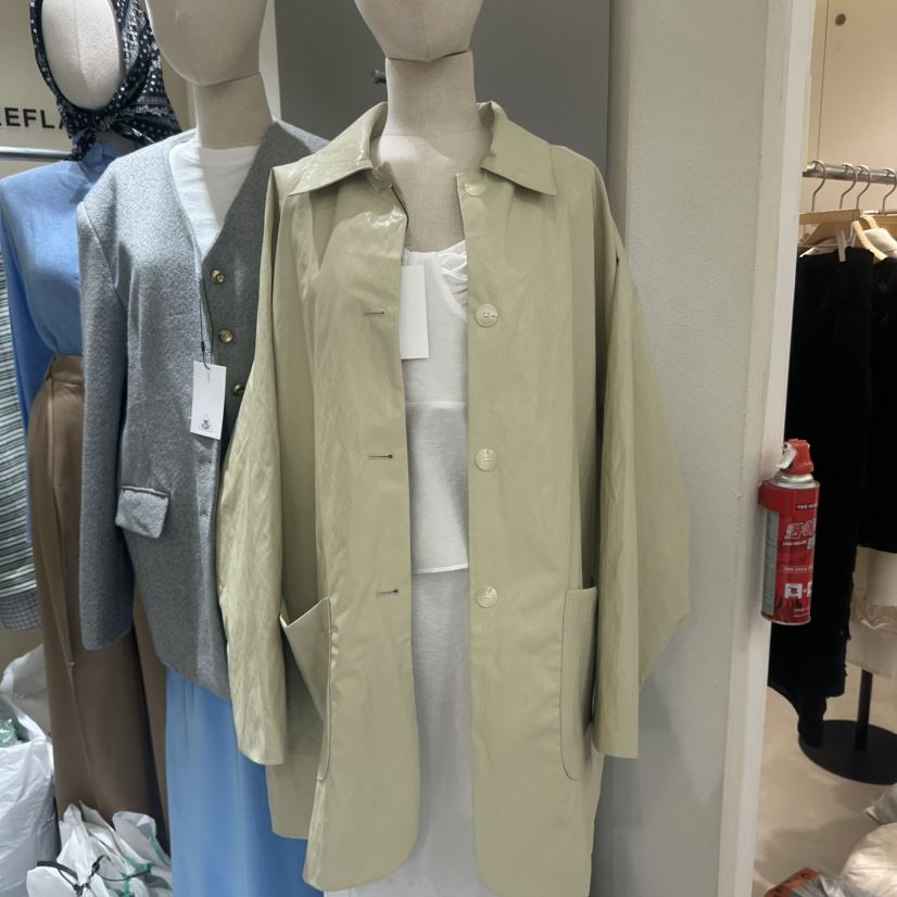 REFLAT韓國代購女士新品真品時尚休閑熱賣25春夏長款風衣插肩REFLAT長款風衣