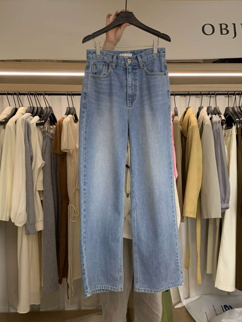 OBJET東大門實拍女士新品25春夏時尚熱賣推薦真品人氣牛仔褲love us u/OBJET牛仔褲