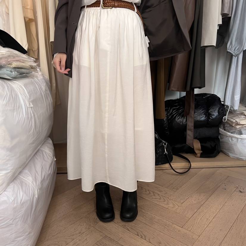 OBJET韓國直郵女裝新品推薦時尚真品人氣25春夏長裙不含腰帶喇叭love us u/OBJET長裙