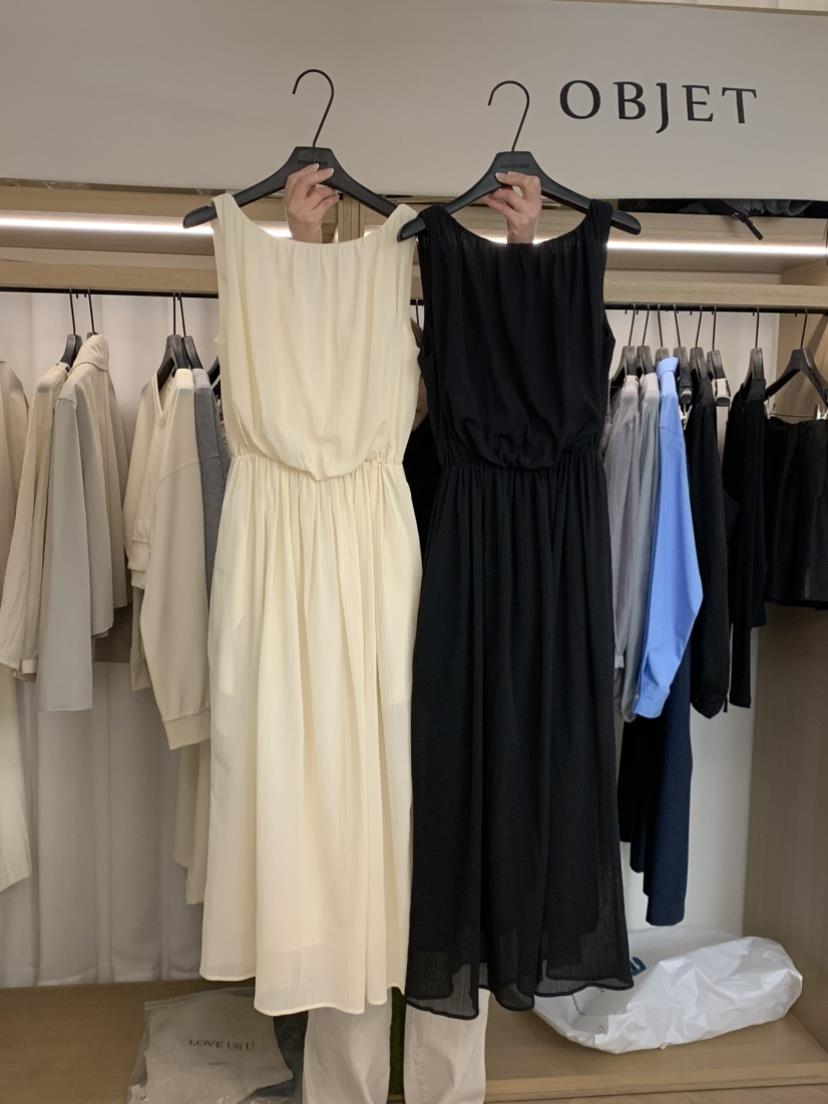 OBJET韓國代購女裝新品推薦職業真品休閑熱賣25春夏連衣裙褶皺love us u/OBJET連衣裙