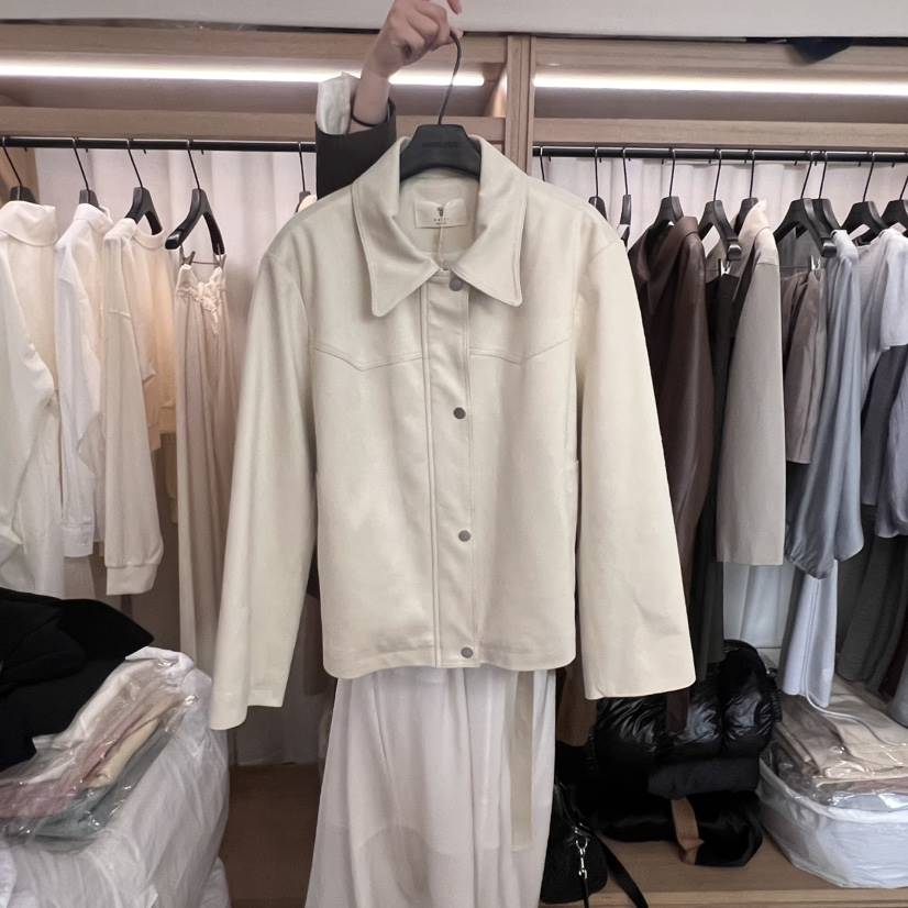 OBJET東大門實拍女裝新品25春夏真品熱賣時尚休閑夾克絨面革love us u/OBJET夾克