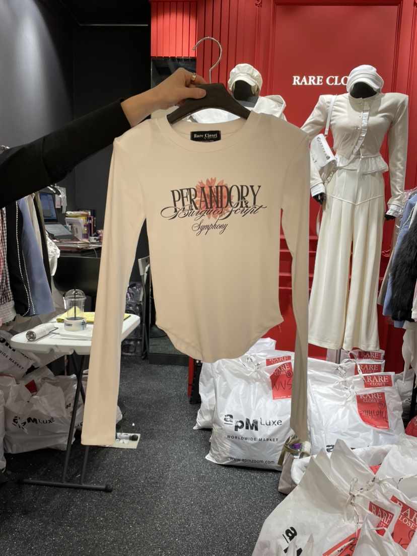 RARE CLOSET直郵韓國代購女裝新品人氣職業25春夏熱賣長袖T恤RARE CLOSET長袖T恤