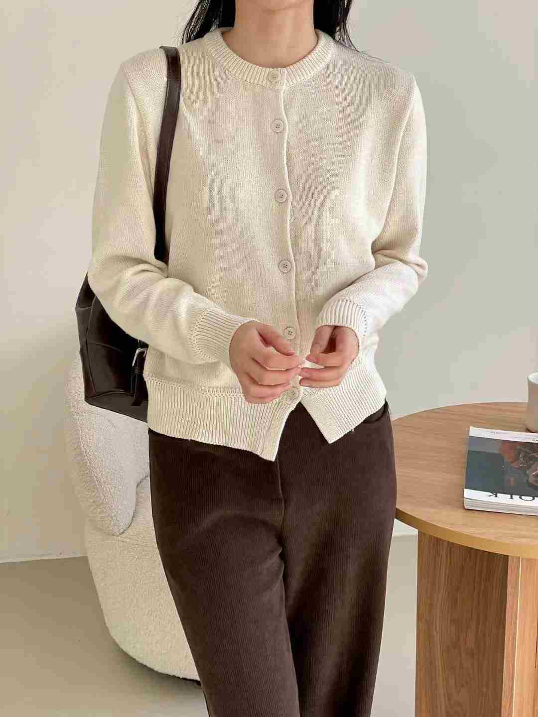 MUSTBE韓國直郵東大門實拍女裝新品時尚人氣職業針織衫開襟衫MUSTBE針織衫