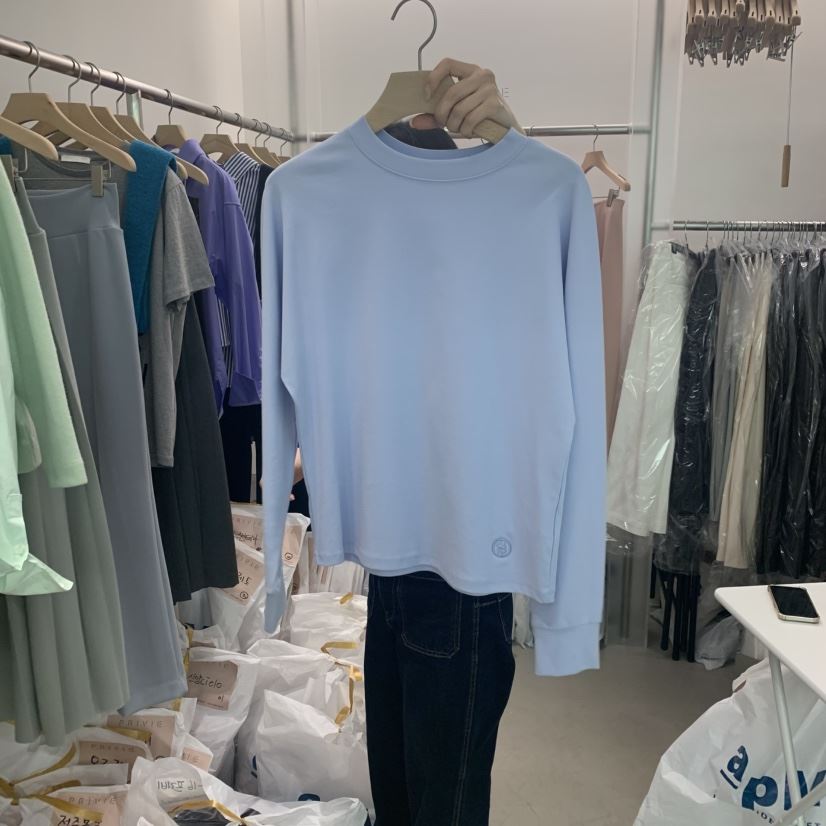 PRIVIE直郵韓國代購女裝新款熱賣時尚25春夏真品長袖T恤刺繡PRIVIE長袖T恤
