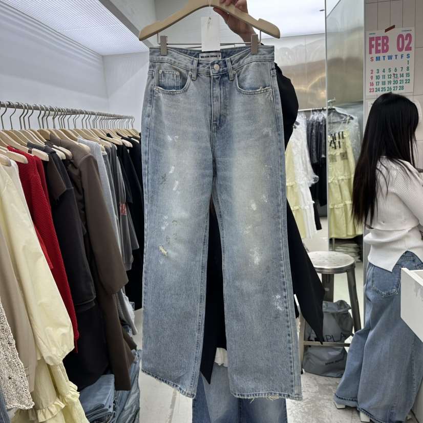 MIXXIN直郵韓國代購女裝新款職業時尚熱賣真品推薦25春夏牛仔褲MIXXIN牛仔褲