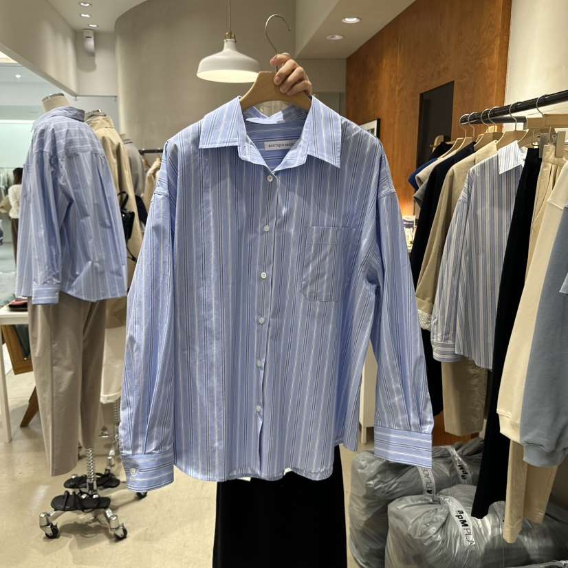 BOUTIQUE SEOUL-P韓國直郵女裝新品25春夏人氣襯衫蕾絲衫But ton/BOUTIQUE SEOUL襯衫/蕾絲衫