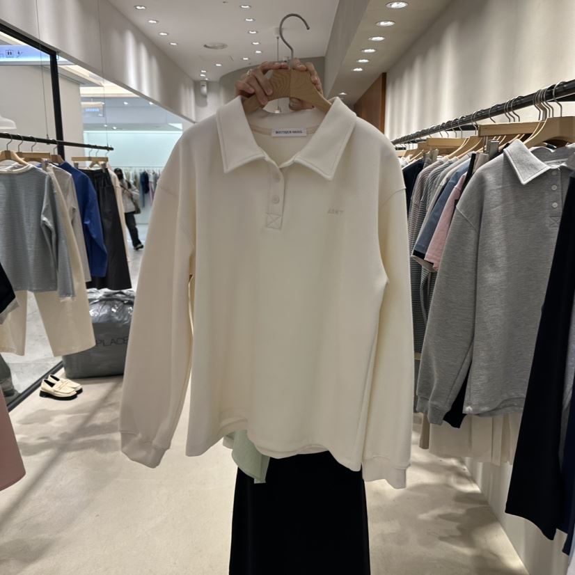 BOUTIQUE SEOUL-P直郵韓國代購女裝新品人氣時尚熱賣長袖T恤But ton/BOUTIQUE SEOUL長袖T恤
