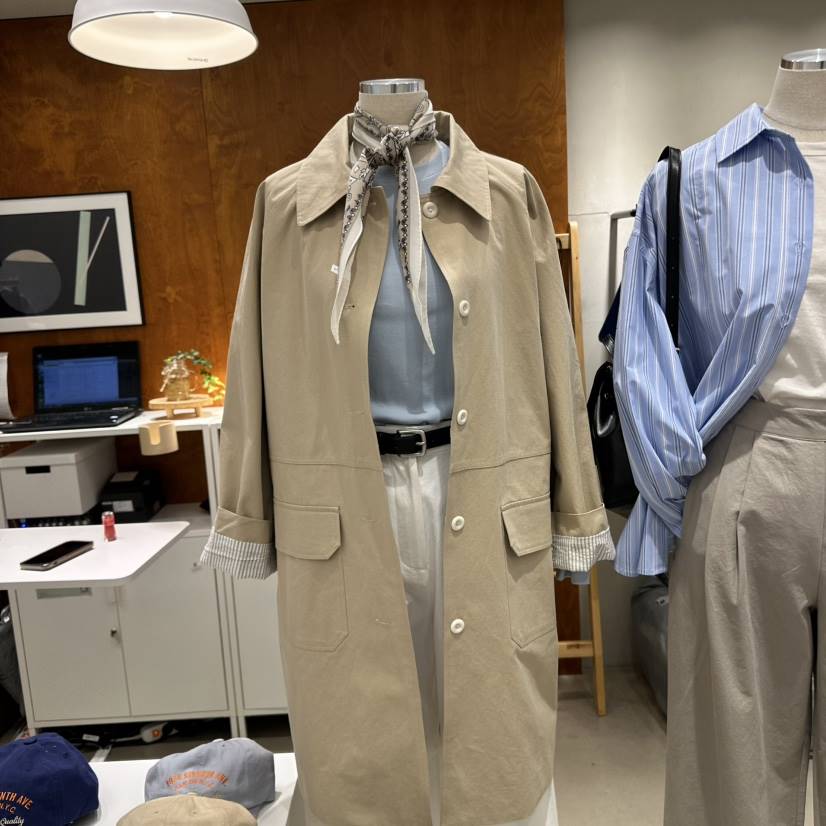 BOUTIQUE SEOUL-P韓國直郵東大門實拍女裝新款職業長款風衣But ton/BOUTIQUE SEOUL長款風衣