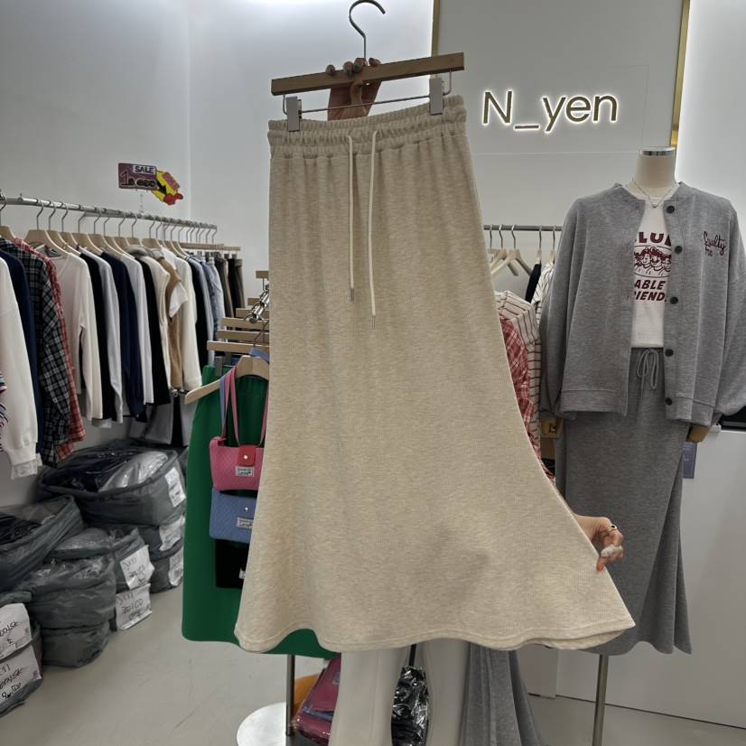 N YEN韓國直郵東大門代購女裝新品真品人氣休閑時尚長裙喇叭N YEN長裙