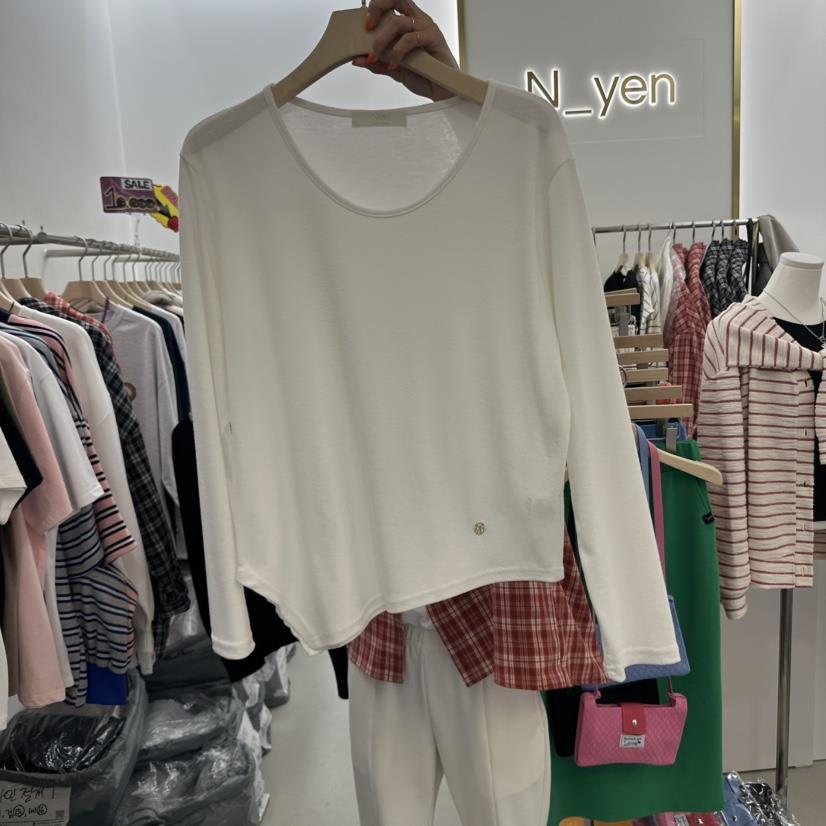 N YEN直郵韓國代購女裝新款25春夏時尚休閑推薦真品長袖T恤N YEN長袖T恤