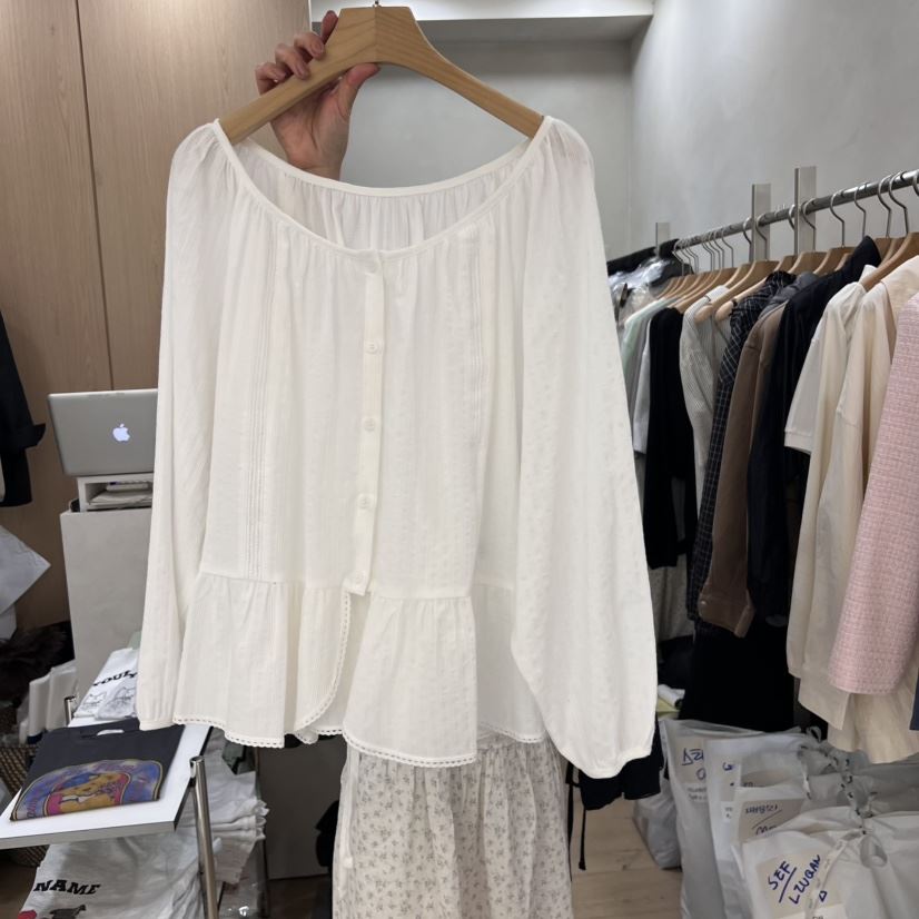 VILLABUTTON直郵韓國代購女裝新品人氣推薦職業休閑襯衫蕾絲衫VILLABUTTON襯衫/蕾絲衫
