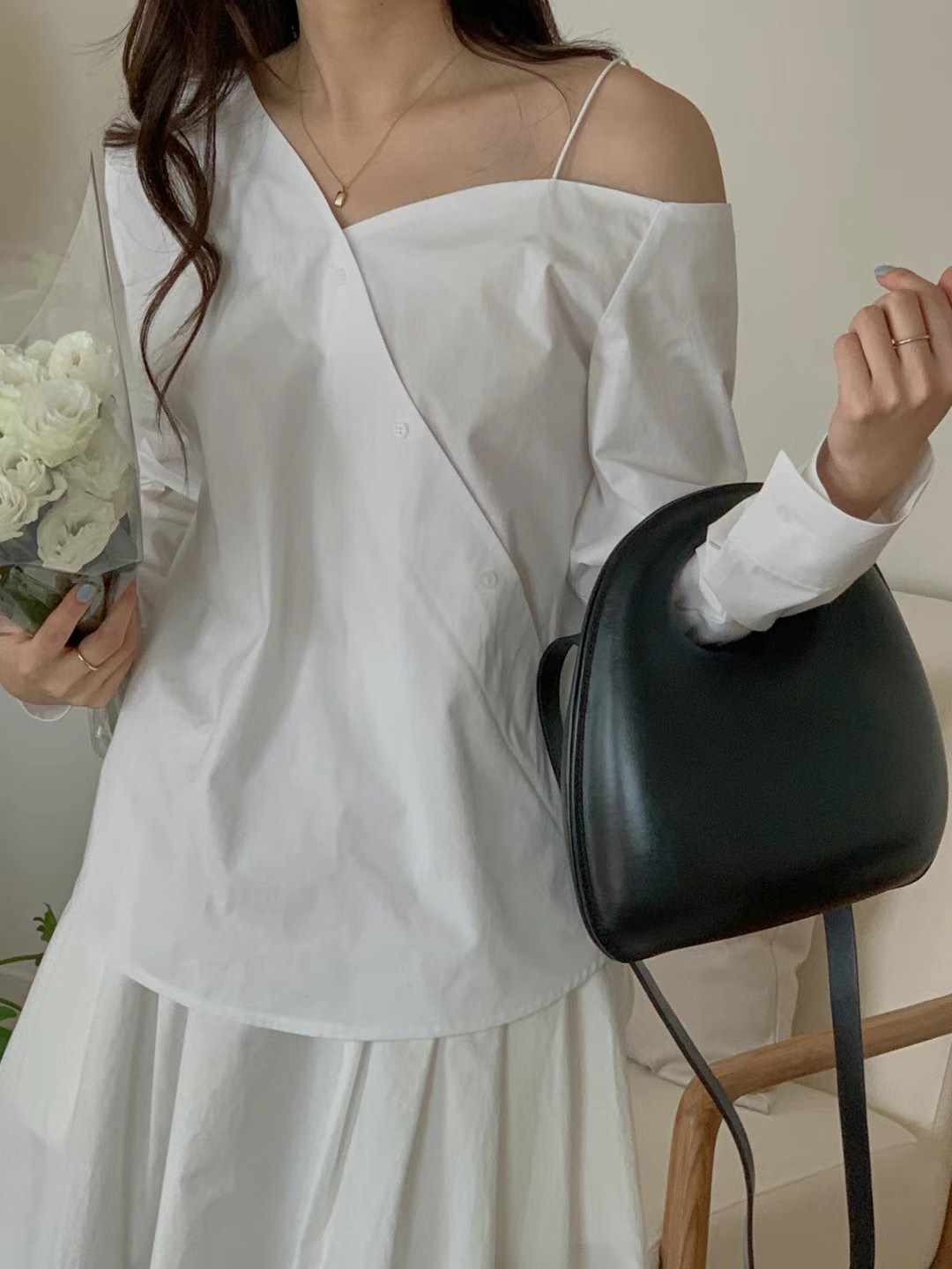 A.ME韓國直郵東大門代購女裝新款休閑職業人氣時尚襯衫蕾絲衫A.ME襯衫/蕾絲衫