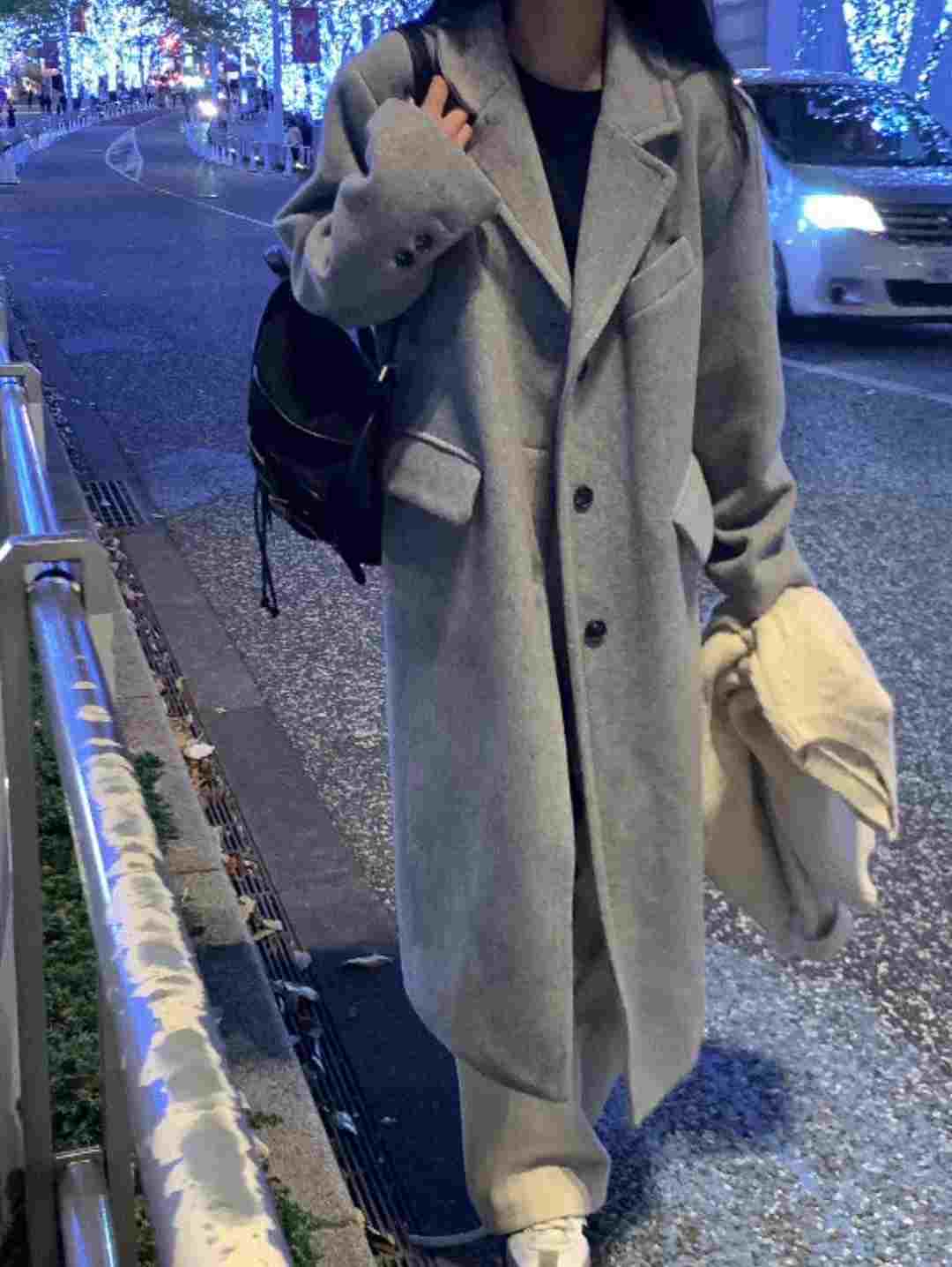 ALL OF US韓國直郵東大門代購女裝新品職業真品中長款大衣ALL OF US中長款大衣