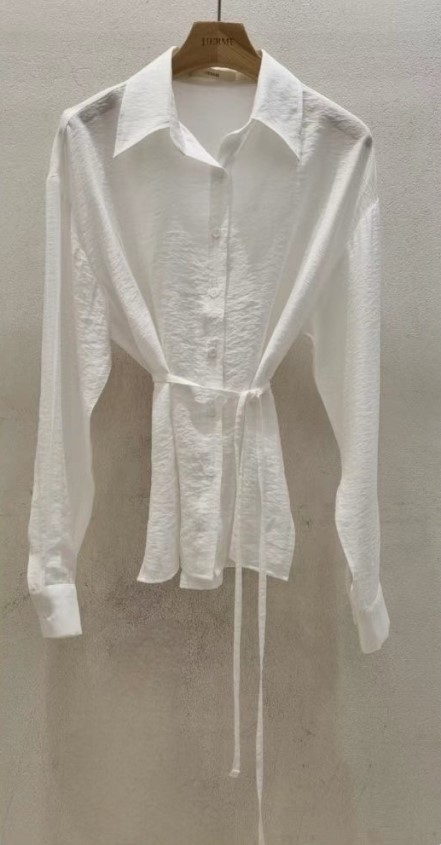 HERME韓國直郵女裝新品熱賣職業推薦時尚真品25春夏襯衫蕾絲衫HERME襯衫/蕾絲衫