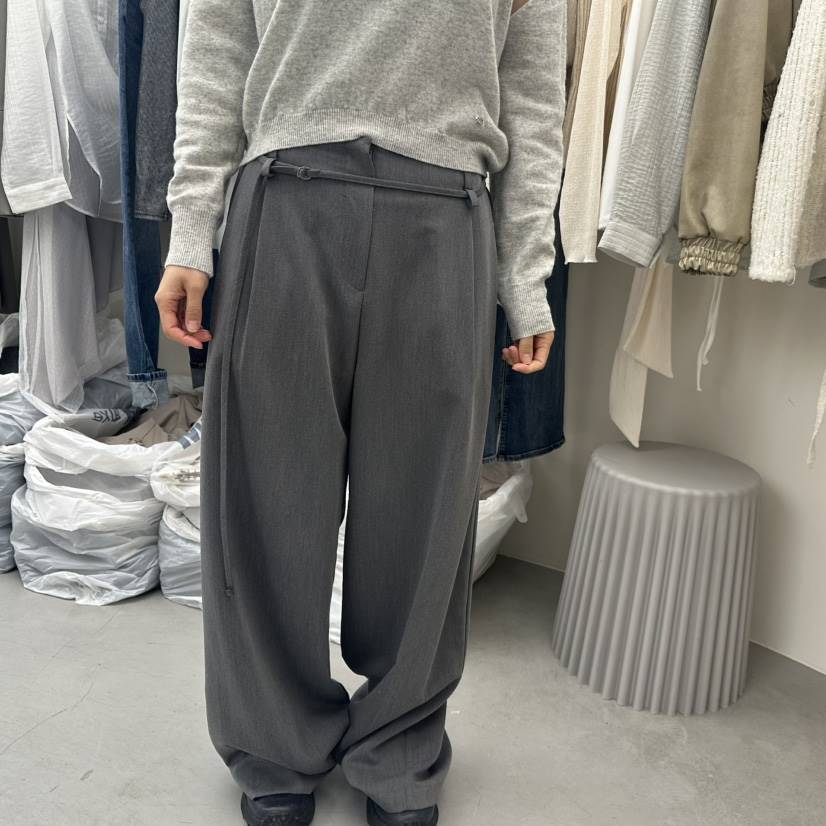 TWELVE直郵韓國代購女裝新品休閑時尚真品休閑褲含腰繩腰帶TWELVE休閑褲