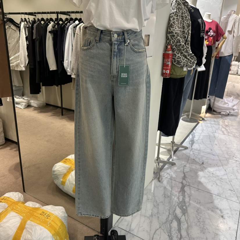 RE STOCK直郵韓國代購女裝新品人氣時尚真品25春夏職業牛仔褲RE STOCK牛仔褲