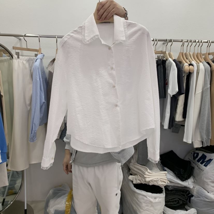 LELEN韓國直郵東大門實拍女裝新品人氣時尚推薦真品襯衫蕾絲衫LELEN襯衫/蕾絲衫