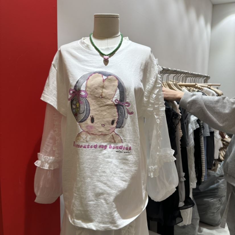 MINI UNNI韓國代購女裝新品人氣時尚休閑熱賣推薦長袖T恤兔子MINI UNNI長袖T恤