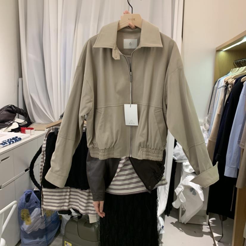 ALOT韓國代購女裝新品職業25春夏熱賣休閑真品時尚夾克麂皮A LOT夾克