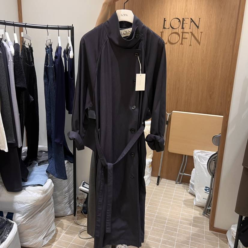 LOFN東大門直郵女士新款時尚休閑25春夏真品推薦人氣長款風衣LOFN長款風衣