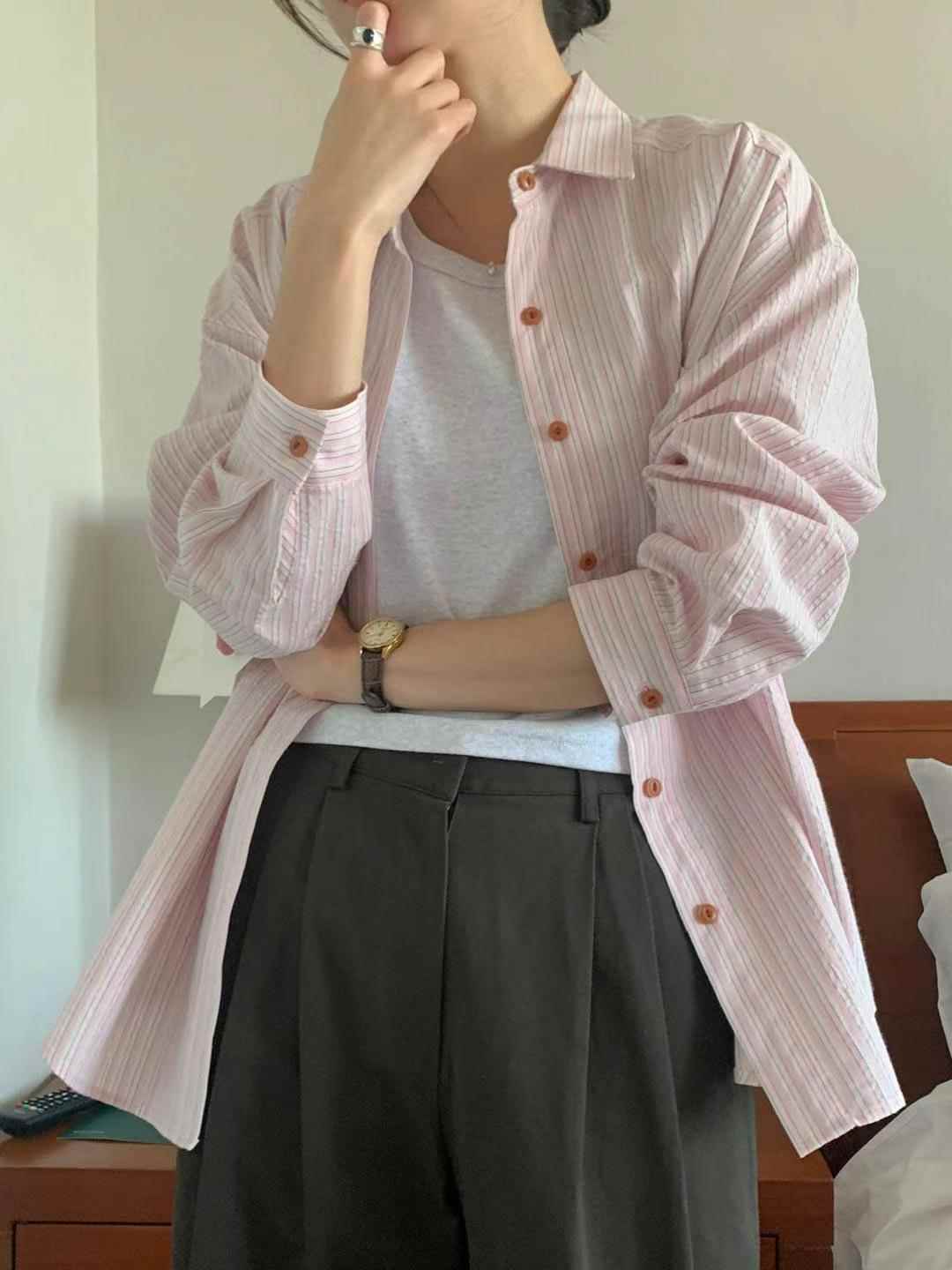 AREING韓國代購女裝新款25春夏真品時尚職業休閑襯衫蕾絲衫AREING襯衫/蕾絲衫