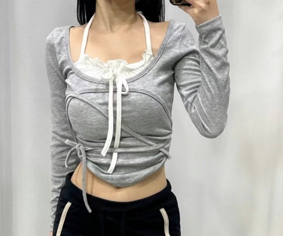 BOY MEET GIRL-T韓國代購女裝新品休閑職業人氣真品長袖T恤BOY MEET GIRL-T長袖T恤