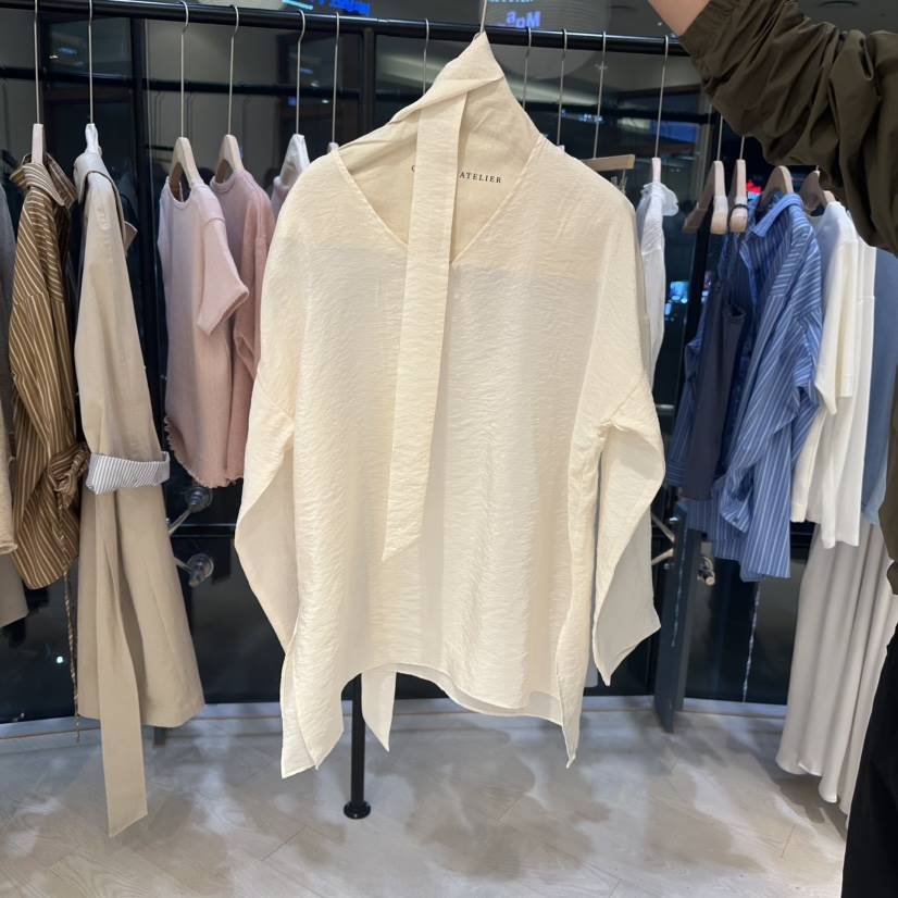 COPINER韓國直郵東大門代購女裝新品真品人氣襯衫蕾絲衫含脖帶COPINER襯衫/蕾絲衫