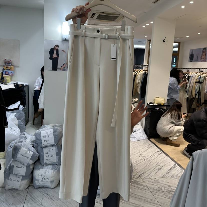 LAMAGIEPIE韓國直郵女裝新品熱賣時尚休閑推薦休閑褲含腰帶LAMAGIE GREY休閑褲